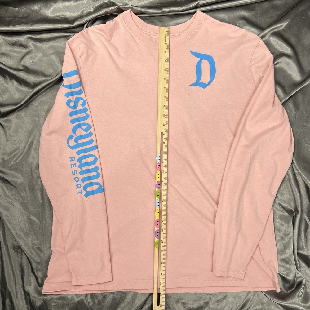 Disney Parks Disneyland Resort + D Logo Long Sleeve Shirt Pink Adult Sz XL Fall - Picture 7 of 8